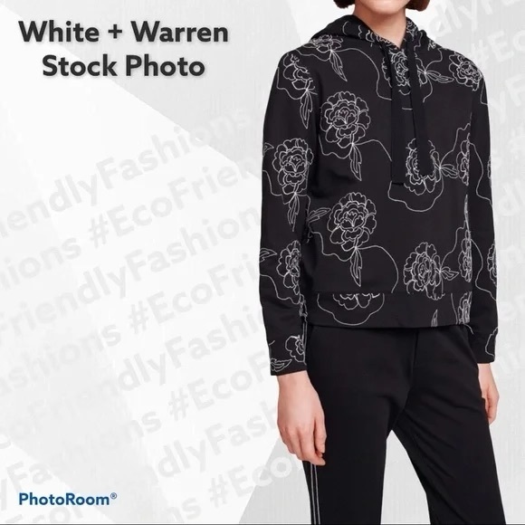 White + Warren Embroidered Floral Hoodie - Picture 6 of 6